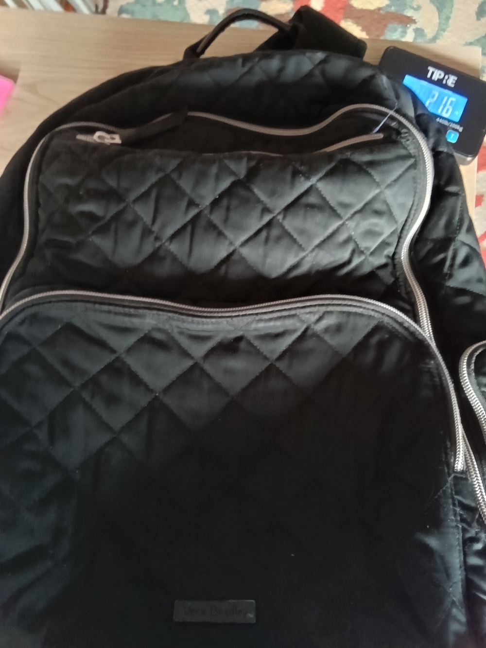 Vera Bradley Black Quilted Backpack